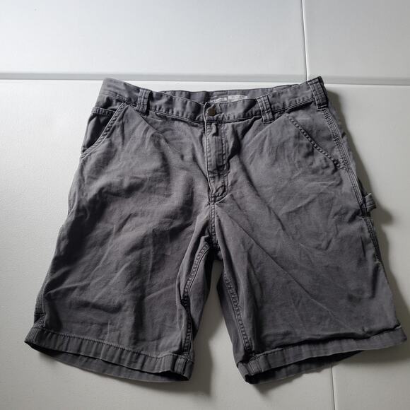 Carhartt Shorts Mens 36 Gray Rugged Flex Relaxed Fit Canvas Utility Work BS3652 - Picture 1 of 9